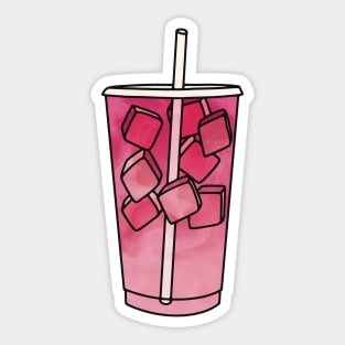 Iced Pink Drink Cup Sticker